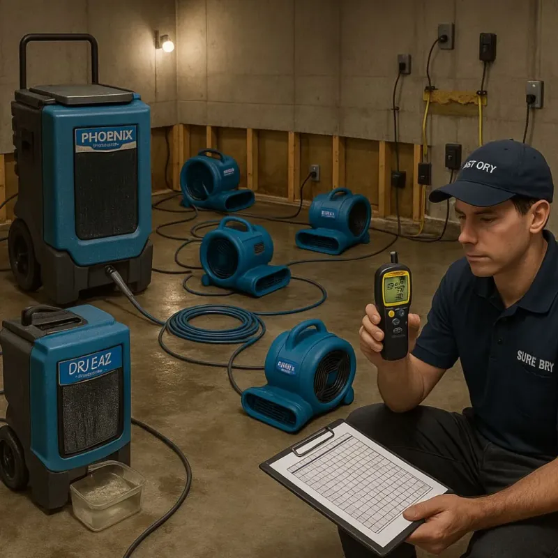Structural Drying and Dehumidification process in Londonderry, VT